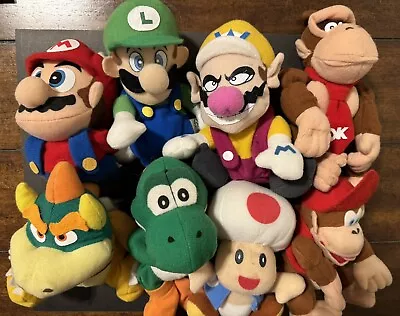 Nintendo DB&A 1997 Mario Luigi Wario Yoshi Bowser Toad DK Bean Plush Lot • $159.95