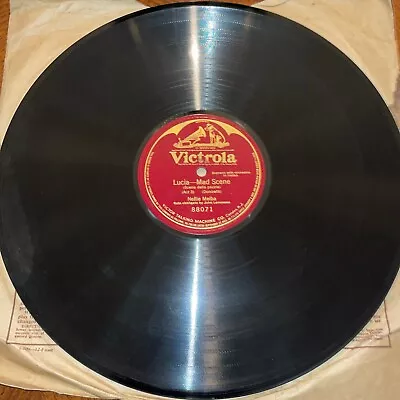 Nellie Melba Lucia-mad Scene 88071 Vg+/ex Victrola 1 Sided 12  78rpm Victor • $6.99