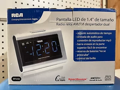 RCA LED Digital 2 Band AM FM Dual Alarm Clock Radio RP5430 Big Blue Numbers MP3 • $40