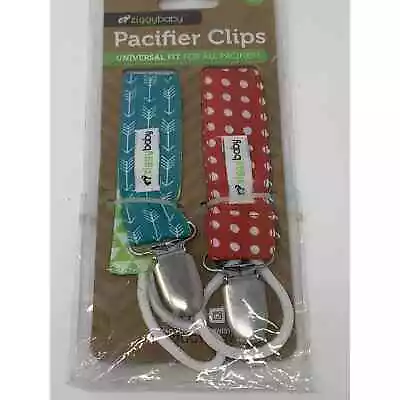 Ziggy Baby Pacifier Clips For Binky Boy Girl Baby 2 Pack 2-Sided Design Holder • $16.01