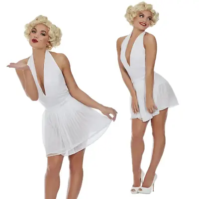 Marilyn Monroe Costume Ladies Licensed Adult 50's Hollywood Starlet Fancy Dress • £20.99