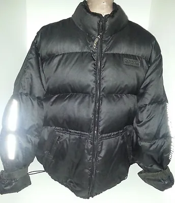 DKNY TECH Mens Puff Duck Down Jacket Coat Size XL Black Nylon Reflector Sleeve • $95.99