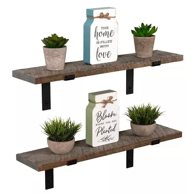 Shelf Wall Reclaimed Wood Floating Rustic Mounted Shelving Industrial Farmhouse • $64.55