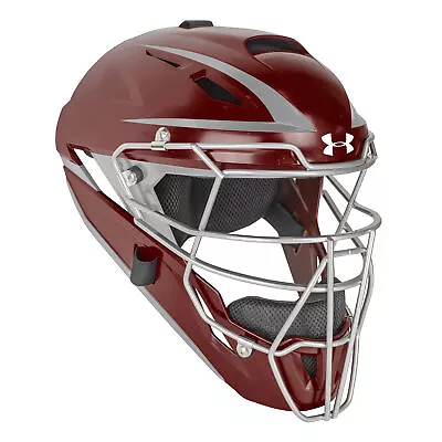 Under Armour Converge Two Tone Adult Baseball/Softball Catcher's Helmet - Maroon • $149.95