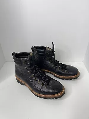 TAFT Boots The Viking Boot Black Leather Hiking Laced Ankle Boots Sz 43 10 • $104.97