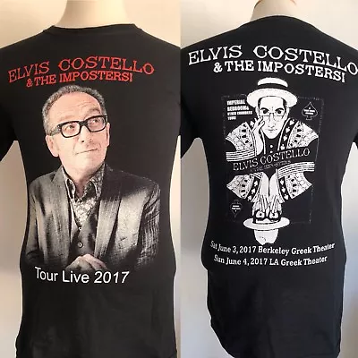 ELVIS COSTELLO & THE IMPOSTERS (2017) RARE Venue Tour Dates T-Shirt Small • $19.99