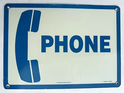 Vintage 80’s Metal Telephone Sign Land Line Pay Phone Warehouse • $69.99