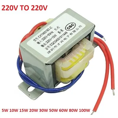 EI 5W 10W 15W 60W TO 100W Power Transformer 1:1 Safety Isolation AC 220V TO 220V • £60