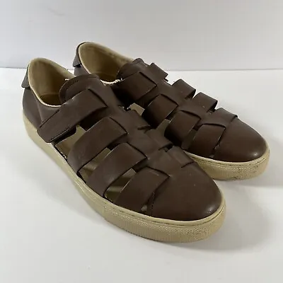 $15.99 • Buy Zara Man Brown Faux Leather Strappy Cage Sandals Shoes Size US 9 EU 42 Comfort