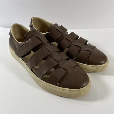 $15.99 • Buy Zara Man Brown Faux Leather Strappy Cage Sandals Shoes Size US 9 EU 42 Comfort