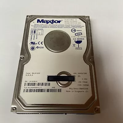 Maxtor DiamondMax Plus 9  200GB 3.5  Desktop IDE Hard Drive. Tested • $34.99