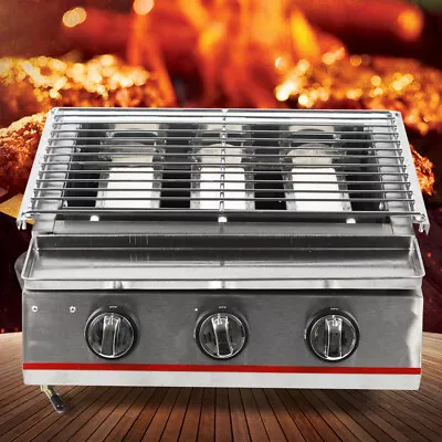 Commercial 3 Burner Gas LPG Grill Camping Smokeless BBQ Infrared Cooker Outdoor  • $81