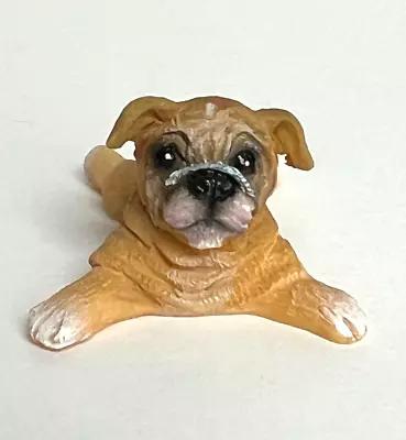 Ganz Miniature Mini Resin BULLDOG DOG PUPPY Figurine 1 7/8  X 1 1/2 H • $3.95