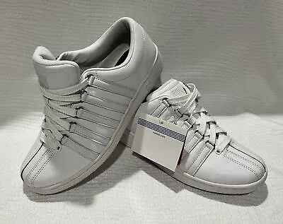 Men K-Swiss Classic VN Leather Shoes 9001100 Low  White Original New Sz 8.5 • $42.50