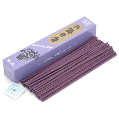 Japanese Nippon Kodo Morning Star LAVENDER Incense 50 Sticks With Incense Holder • $7.95