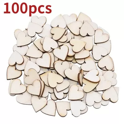 100 X Small Plain Wooden Hearts - Crafts Card Making Confetti - 10mm/1cm • £2.30