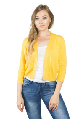 $19.95 • Buy Women's 3/4 Sleeve Open Front Lightweight Cropped Cardigans Sweaters      WCD001