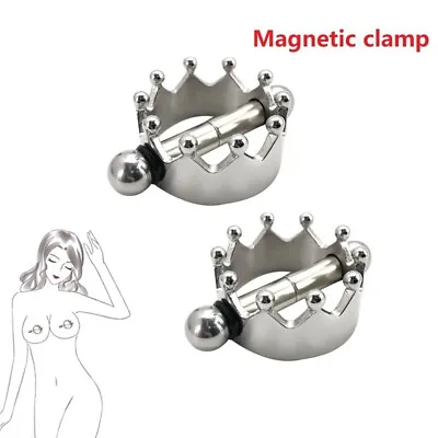 $13.58 • Buy 1Pair Non-Piercing Nipple Ring Magnetic Barbell Stud Fake Body Jewelry For Women