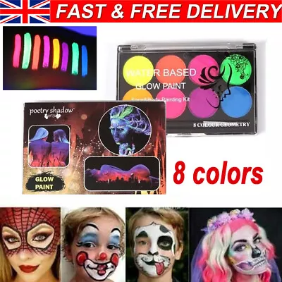 Face Paint Kit Professional Body Party Halloween Washable 8 Colour Palette UK • £3.94