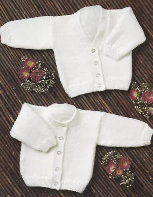 Knitting Pattern Very Easy Stocking Stitch Babies Cardigans Coats Prem 12-22 DK • £1.99