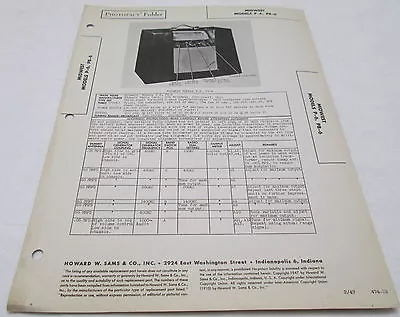 Vintage Sams Photofact Folder Midwest Models P-6 & PB-6 Radio Parts Manual • $14.95