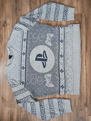 Playstation Sweater / Sweatshirt Mens Gray Gamer PS5 PS4 - 2XL XXL • $19.95