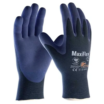 MaxiFlex Elite 34-274 Nitrile Foam Palm Work Gloves Lightweight High Dexterity • £11.49