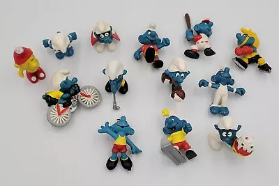 13 Vintage Smurfs Figures 1970s-80s Peyo Schleich Empire W Germany Hong Kong • $29.99