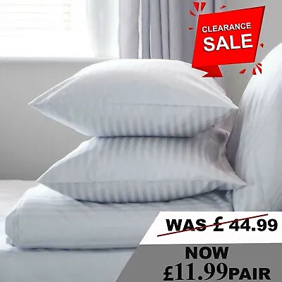 2Pack Stripe Pillows Extra Filled Ultra Loft Jumbo Super Soft Bounce Back Pillow • £13.49