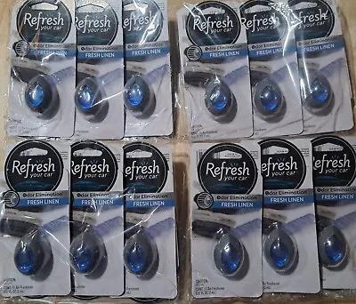 24 Pack Refresh Your Car Air Freshener: Fresh Linen Scent W/Vent Clip LOW PRICE! • $10