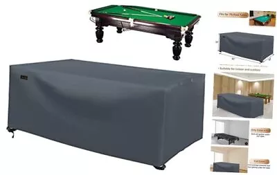 7/8/9 Ft Pool Table Cover Waterproof Sunscreen 7FT- (92 L X 52 W X 33 H) Gray • $51.81