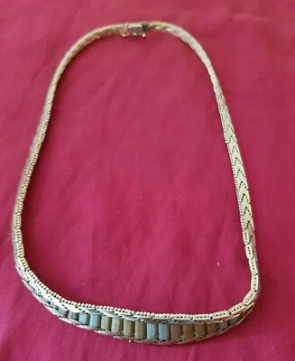 £10 • Buy Stunning Vintage Gold Plated Textured Flat Snake 45cm Chain With Snap Lock Clasp