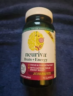 NEW! Neuriva Brain + Energy 75 Gummies Natural Blackberry Exp. 03/2024 • $10