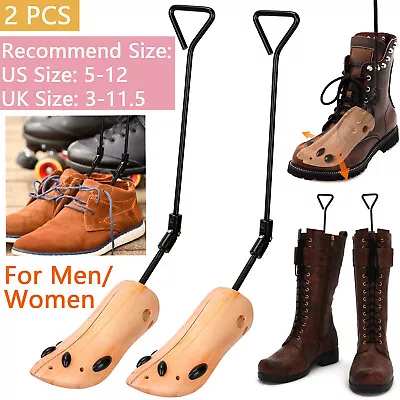 2PCS Boot Stretcher Adjustable Shoe Expander Shaper Wooden Boot Widener Expander • $30.49