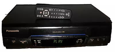 Panasonic Omnivision Blue Line VHS Video Cassette Recorder Player PVQ-V200 Remot • $49.97