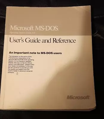 Microsoft MS-DOS User Guide And Referance Version 5.0 Vintage Retro • £4