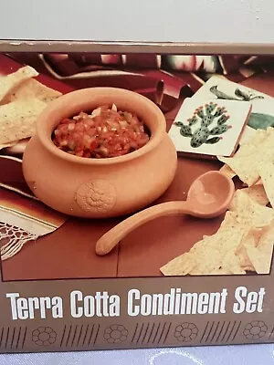 Vintage   Terra-cotta Condiment Set • $15