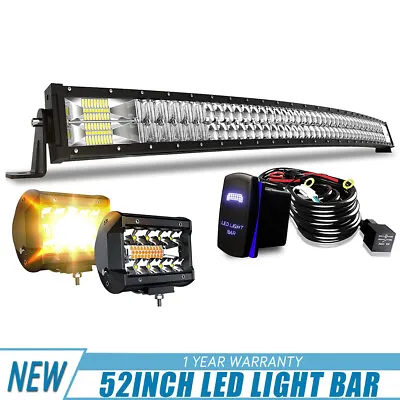 Curved 52 Inch 300W LED Light Bar Combo Roof Driving Off Road For SUV Car • $109.99