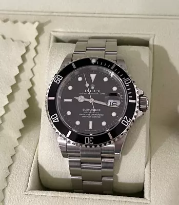 2005 Rolex Submariner Date 16610 Steel Black 40mm Oyster Watch Box • $7990