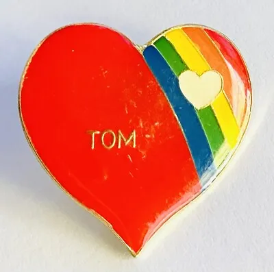 Tom Love Heart Rainbow Pin Badge Rare Vintage Name Gift (K23) • $9.99