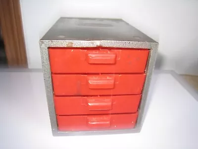 Vtg Dunlap Vtg 4 Plastic Drawer Mini Metal Storage Box Machinists Label • $19.99