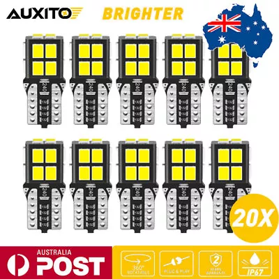 AUXITO 20x CANBUS Error Free T10 W5W 194 168 Wedge Interior LED Light Bulbs 12v • $36.99
