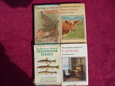 4 Vintage Observer Books Animals Fish Furniture Birds. • £15