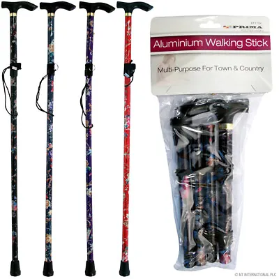 Walking Stick Easy Fold Adjustable Cane Lightweight Mobility Collapsible Stick • £7.99