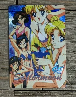 Vintage Sailor Moon R Holographic Sticker Trading Card - Scouts In Swimwear #2 • $19.99