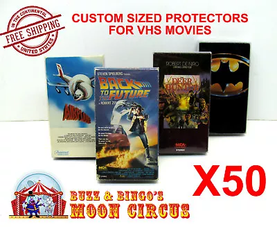 50x STANDARD VHS MOVIE (SIZE A) CLEAR PLASTIC PROTECTIVE BOX PROTECTORS SLEEVE • $39.98