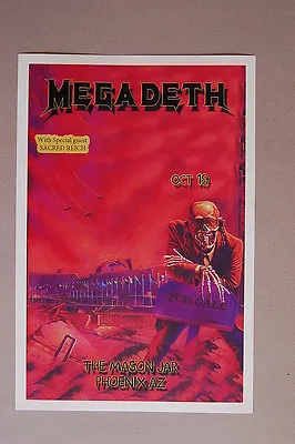 Megadeth Concert Tour Poster 1986 Phoenix AZ The Mason Jar- • $4.50