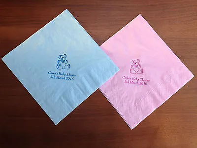 £19 • Buy 50 X PERSONALISED BABY SHOWER NAPKINS / SERVIETTES