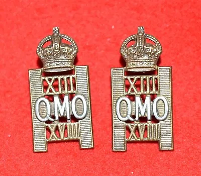 British Army. 13th/18th Royal Hussars Genuine OR’s Collar Badges • £75