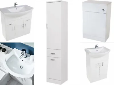 £88 • Buy High Gloss White Bathroom Vanity Basin Cabinet White Storage Furniture Assembled